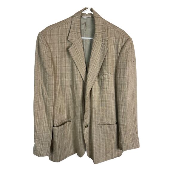Gap Men's Linen Blazer Sport Coat M Medium Plaid AS IS Preppy Twee Project - Picture 1 of 9